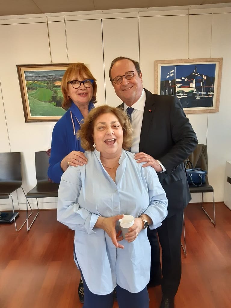 Danièle Aubanel et Jany Nahon aux côtés de François Hollane